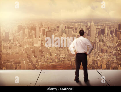 Composite image of rear view of classy young businessman posing Stock Photo