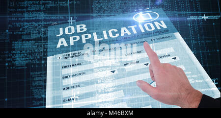 Composite image of businessmans hand pointing in suit jacket Stock Photo
