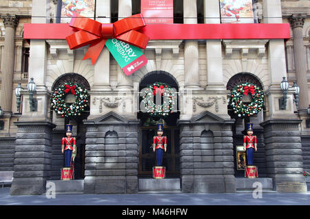 Melbourne Town Hall at Christmas Stock Photo