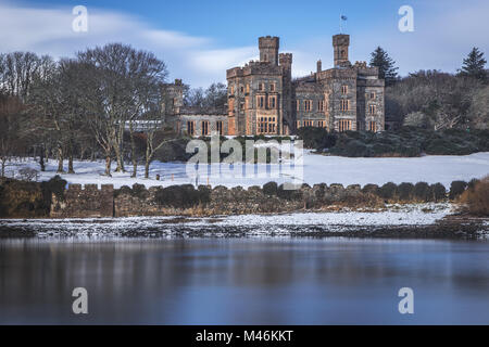 Lews Castle In The Snow Stock Photo