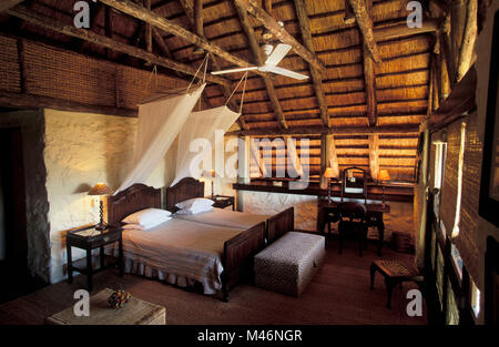 Zimbabwe. Lake Kariba. Katete Safari Lodge. Bedroom. Stock Photo