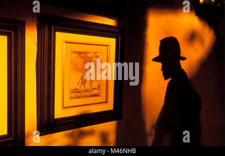 Zimbabwe. Lake Kariba. Katete Safari Lodge. Shadow of man. Stock Photo