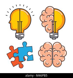 creative mind set icons vector illustration design Stock Vector