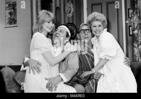 'Run for your Wife' cast at The Criterion Theatre Terry Scott, Eric Sykes, Jan Hunt and Helen Gill. Stock Photo