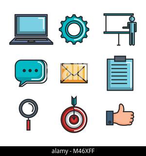 engage business set icons vector illustration design Stock Vector