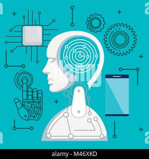 artificial intelligence technology set icons vector illustration design Stock Vector