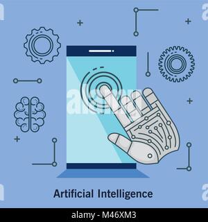 artificial intelligence technology set icons vector illustration design Stock Vector