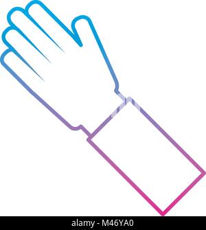 Five fingers gesture line color icon. Make fingers up gesture