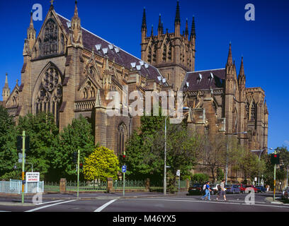St Mary's Cathedral is the cathedral church of the Roman Catholic Archdiocese of Sydney, Australia, and the seat of the Archbishop of Sydney. Stock Photo