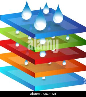 An image of a Absorbant Layered Material 3D Icon isolated on white. Stock Vector