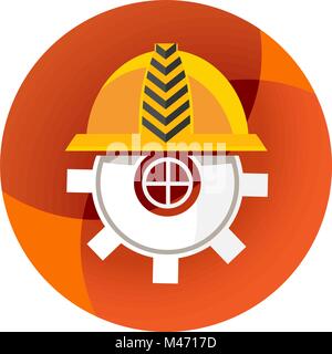 An image of a under construction helmet. Stock Vector