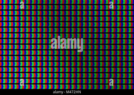 extremely closed shot of LCD TV, RGB pixel Stock Photo