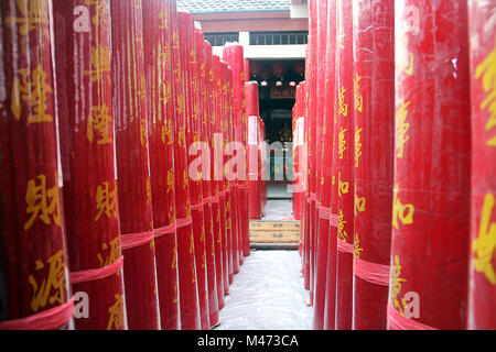 BANDUNG, INDONESIA. Imlek Candle in Vihara Dharma Ramsi, Cibadak, Gang Ibu Aisyah No 18, Bandung, Indonesia. Stock Photo