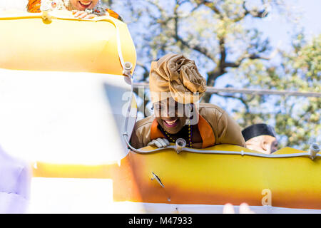 New Orleans, Louisiana / USA - 02/13/2018: Krewe of Zulu Parade during Mardi Gras Credit: Steven Reich/Alamy Live News Stock Photo