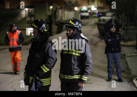 Rome, Italy. 14th February, 2018. Via Lattanzio collapses road to the Balduina  Credit: Independent Photo Agency Srl/Alamy Live News Stock Photo