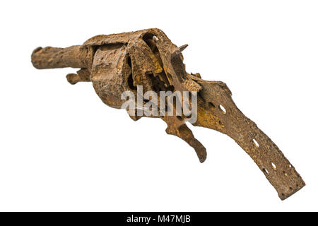 Old rusty pistol, Isolated on white background Stock Photo - Alamy