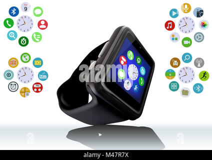 Black Smart Watch Stock Photo