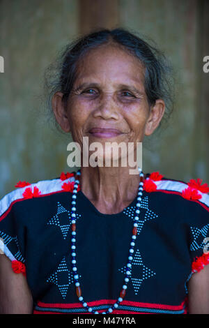 Portrait of a woman from the Cotu Minority in Quang Nam Vietnam Stock Photo