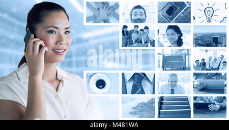 Composite image of casual businesswoman on the phone Stock Photo
