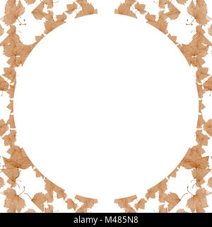 White Background Frame with Round Decorated Borders Stock Photo