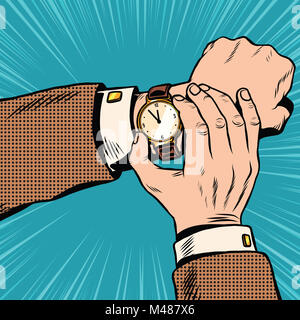 Wrist watch retro pop art Stock Photo