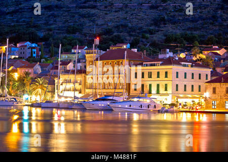 Yachting destination of Vis island evening view Stock Photo