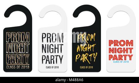 prom night party room door hanging template Stock Vector