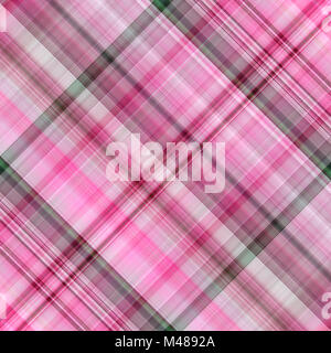 Pink diagonal squared seamless gingham pattern. Stock Photo