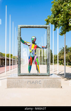 Marc at the Plaça dels Voluntaris Olímpics in Barcelona Stock Photo