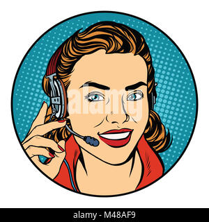 Woman customer support operator Stock Photo