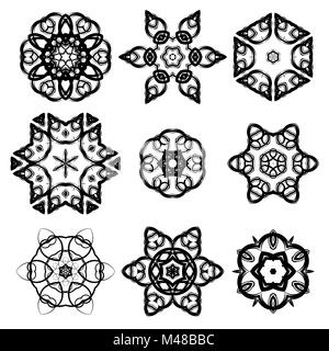 Set of Different Ornamental Rosettes Stock Photo