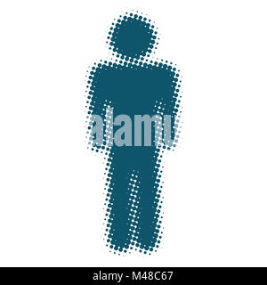male icon blue blurred silhouette of a man Stock Photo