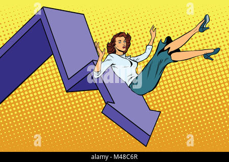 Business woman financial collapse Stock Photo