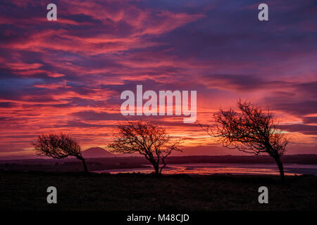 Sunset over the River Moy estuary, County Sligo, Ireland.