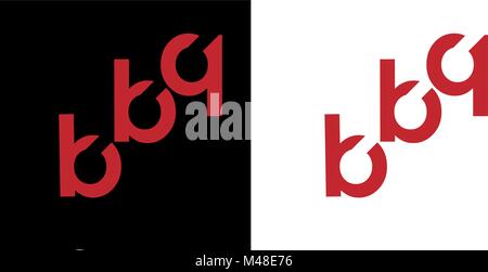 barbecue of the letters bbq minimalism logo Stock Vector