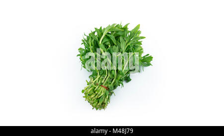 Fresh Rice Paddy Herb isolated on white background Stock Photo