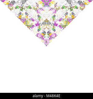 White Background With Geometric Ornate Triangle Borders Stock Photo