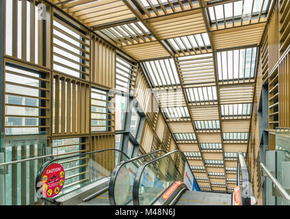 Kuala Lumpur, Malaysia - Feb 7,2017 : Nu Sentral escalator in KL Sentral,it is probably KL most photographed escalator.Nu Sentral is the latest trendy Stock Photo