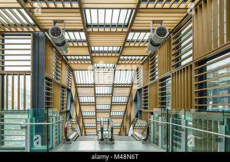 Kuala Lumpur, Malaysia - Feb 7,2017 : Nu Sentral escalator in KL Sentral,it is probably KL most photographed escalator.Nu Sentral is the latest trendy Stock Photo