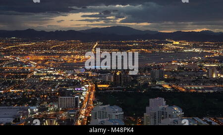 View of Las Vegas from the Stratosphere Observation Deck Stock Photo