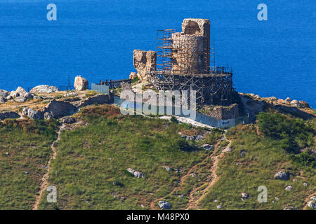 Genoese fortress Cembalo built beginning in 1357. Stock Photo