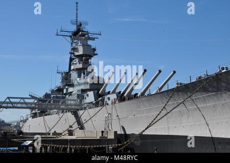 USS Wisconsin Battleship (BB-64) in Norfolk, Virginia Stock Photo