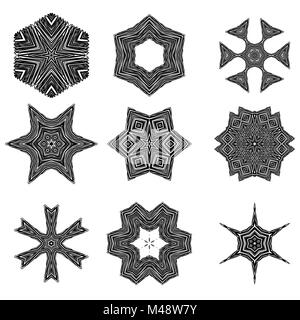 Set of Different Ornamental Rosettes Stock Photo