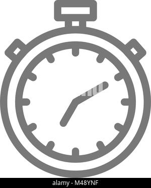 Simple stopwatch and timer line icon. Symbol and sign vector illustration design. Isolated on white background Stock Vector
