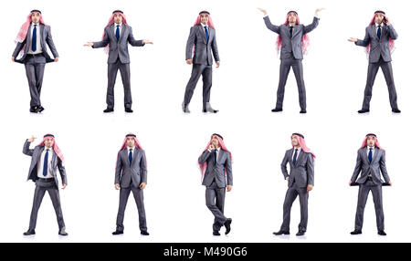 Set of photos with arab businessman Stock Photo