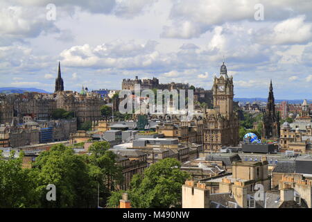 A view over Edinburgh from Calton Hill, Scotland Stock Photo
