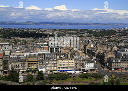 A view over Edinburgh from Castle Hill, Scotland Stock Photo