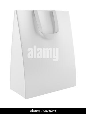 single blank shopping bag isolated on white background Stock Photo