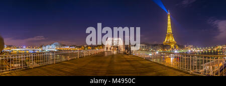 Night view over Paris from the Passerelle Debilly Stock Photo