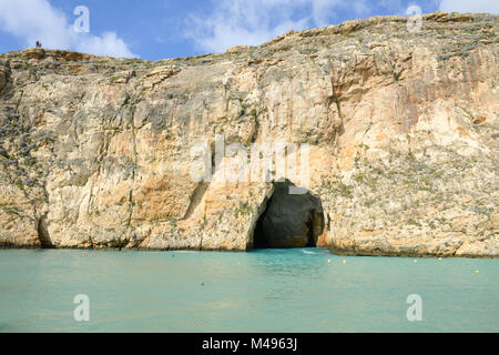 The Iconic Rock Formations at the Azure Window Dwejra Inland Sea on Gozo, Malta Stock Photo